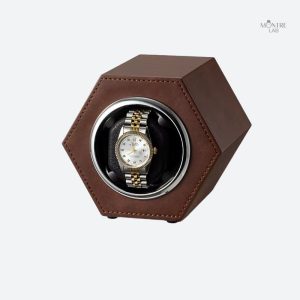 Remontoir montre automatique élégant en cuir