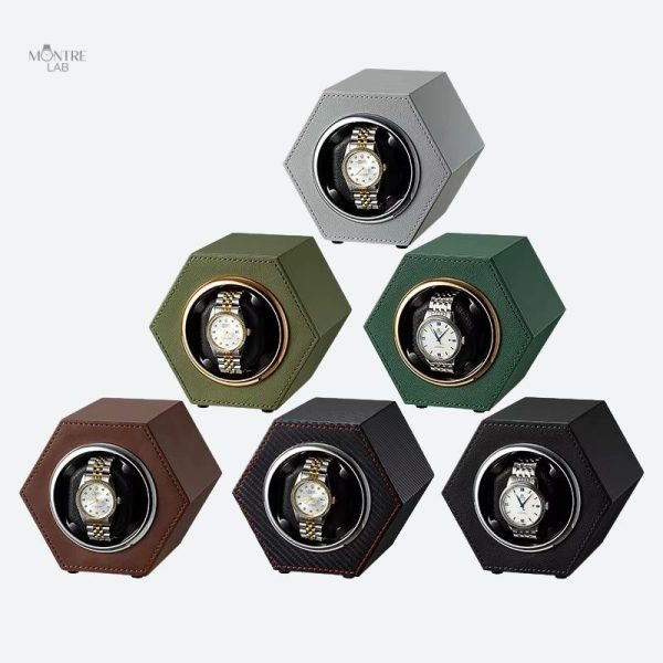 Remontoir en cuir hexagonal pour automatique